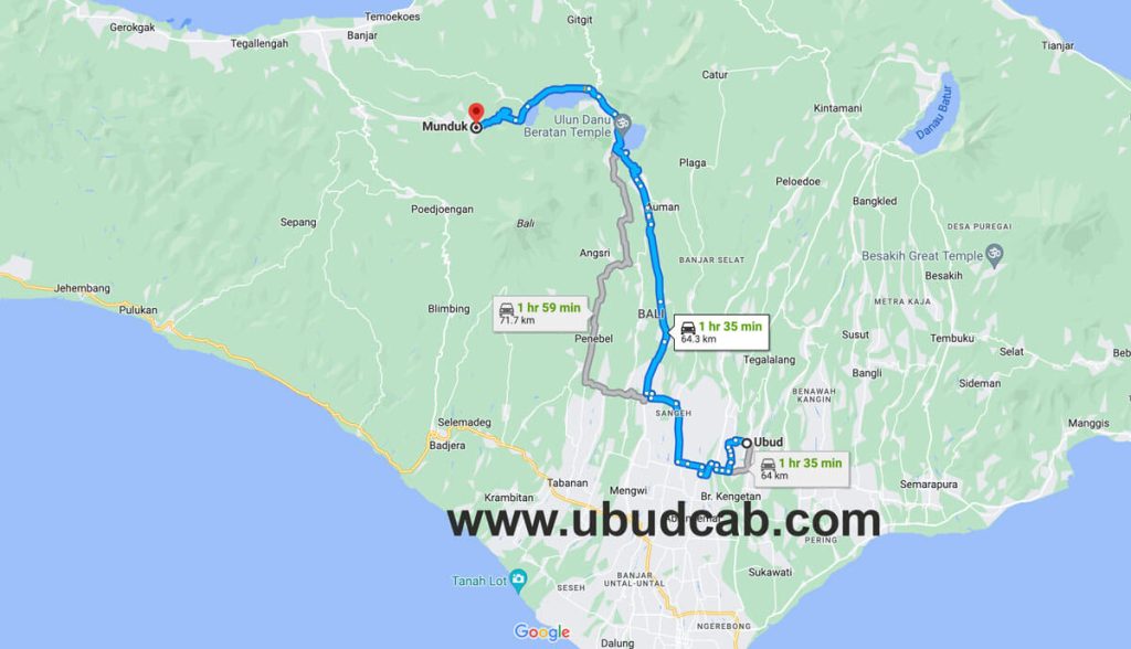 ubud to munduk with private car at reasonable price